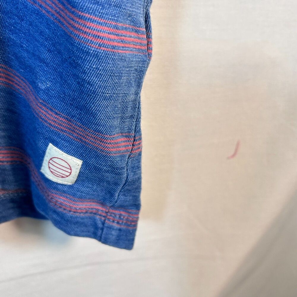 Marine Layer Men's Blue Red Preppy Signature Striped Crewneck SS T-Shirt Size XL - Picture 7 of 11